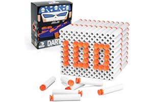 EKIND 100 Pcs Suction Darts Refill Pack Foam Bullet Compatible for NERF N-Strike Series Blaster (Glow at Dark, White)