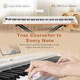 MUSTAR Digital Piano 88 Keys Semi-Weighted with Stand White 800 Tones 80 Demo view 7