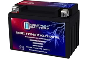 Mighty Max Battery YTX9-BS -12 Volt 8 AH, 135 CCA, Rechargeable Maintenance Free SLA AGM Motorcycle Battery