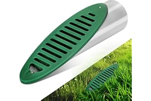 HENKGO 4 Inch Yard Drain Green Angled Drainage Grate for Yard Drain, Drain Grate for Yard Drainage Systems, Yard Drain Emitter for Gutter Downspout Extensions, Lawn Slope Drainage Pipe Emitter for Ditch
