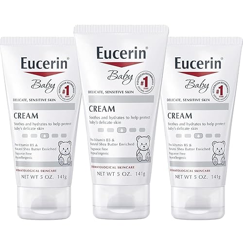 Eucerin Baby Cream Pack of 3, Hypoallergenic Fragrance Free
