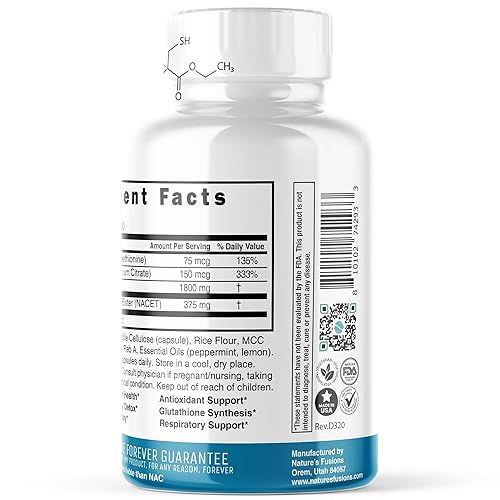 Nature's Fusions NAC Ethyl Ester + Glycine - Extra Strength 375mg - NACET  1800mg - 20x More Bioavailable Than GlyNAC - N-acetylcysteine - Anti Aging  Supplement, Boost Glutathione (60 Capsule) in Kenya | Whizz  Acetyl-L-Carnitine