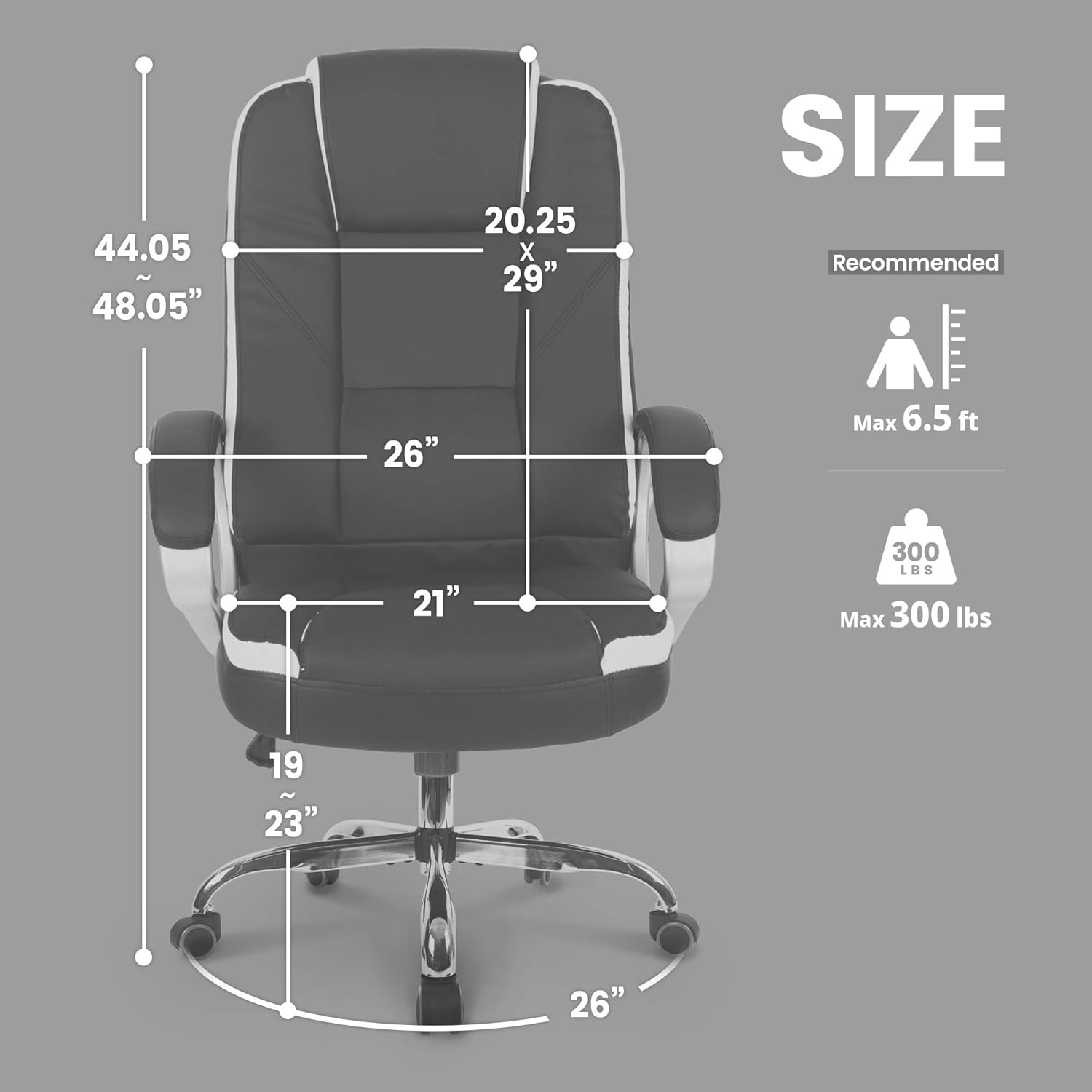 Neo Chair Office Chair Computer Desk Chair Gaming - Ergonomic High Back Cushion Lumbar Support with Wheels Comfortable Black Leather Racing Seat Adjustable Swivel Rolling Home Executive: Kitchen & Dining