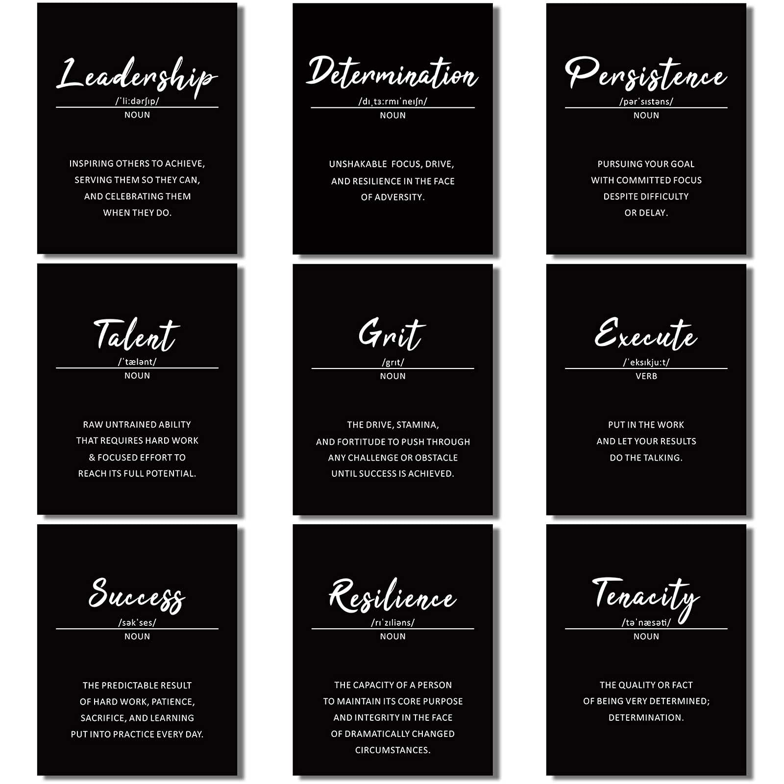 Photo 1 of 9 Pieces Inspirational Phrases Wall Art Prints Motivational Sayings Quote Poster Positive Print Decoration 