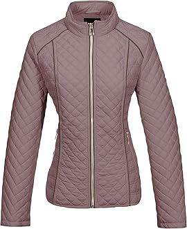 pink quilted coat ladies