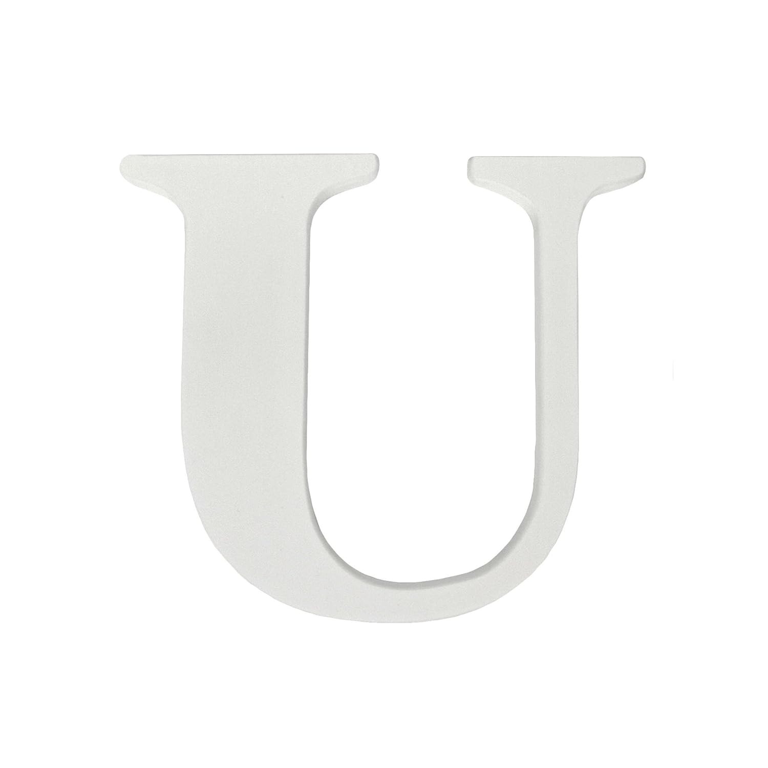 Wood Nursery Letter U Wall Hanging - White