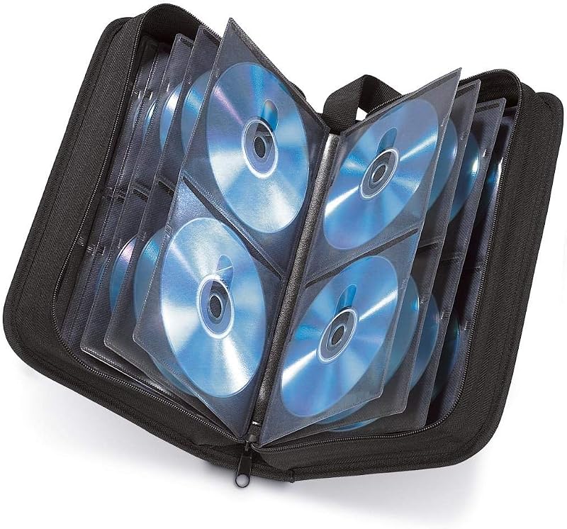 Hama CD Wallet Black – Storage Folder for CD DVD Blu-Ray, Compact Travel