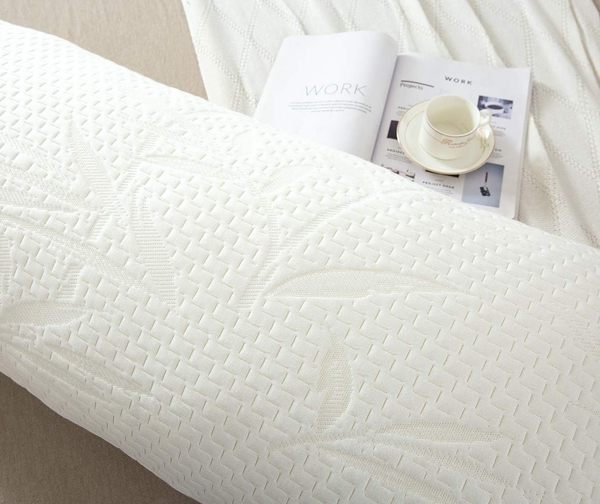 Decroom Full Body Pillow -Zipped Bamboo Cover-Breathable Cooling for Pregnancy and Long Side Sleeper-20 x 54 inch: Home & Kitchen