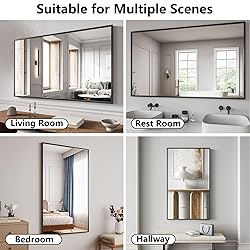 Koonmi Bathroom Mirror 30x50 Black Bathroom