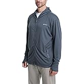 clothin Mens Lightweight Full Zip Hood Running Jacket with Zip Pockets for Fishing Hiking Travel
