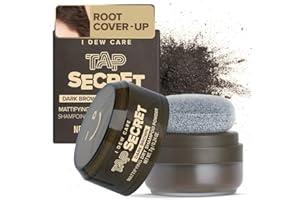 I DEW CARE Biotin 2-in-1 Hair Root Touch Up & Dry Shampoo Powder - Tap Secret Dark Brown | Covering for Grey hair, Strengthening & Volumizing, Oil Control, Refillable, Travel size, 0.24 Oz