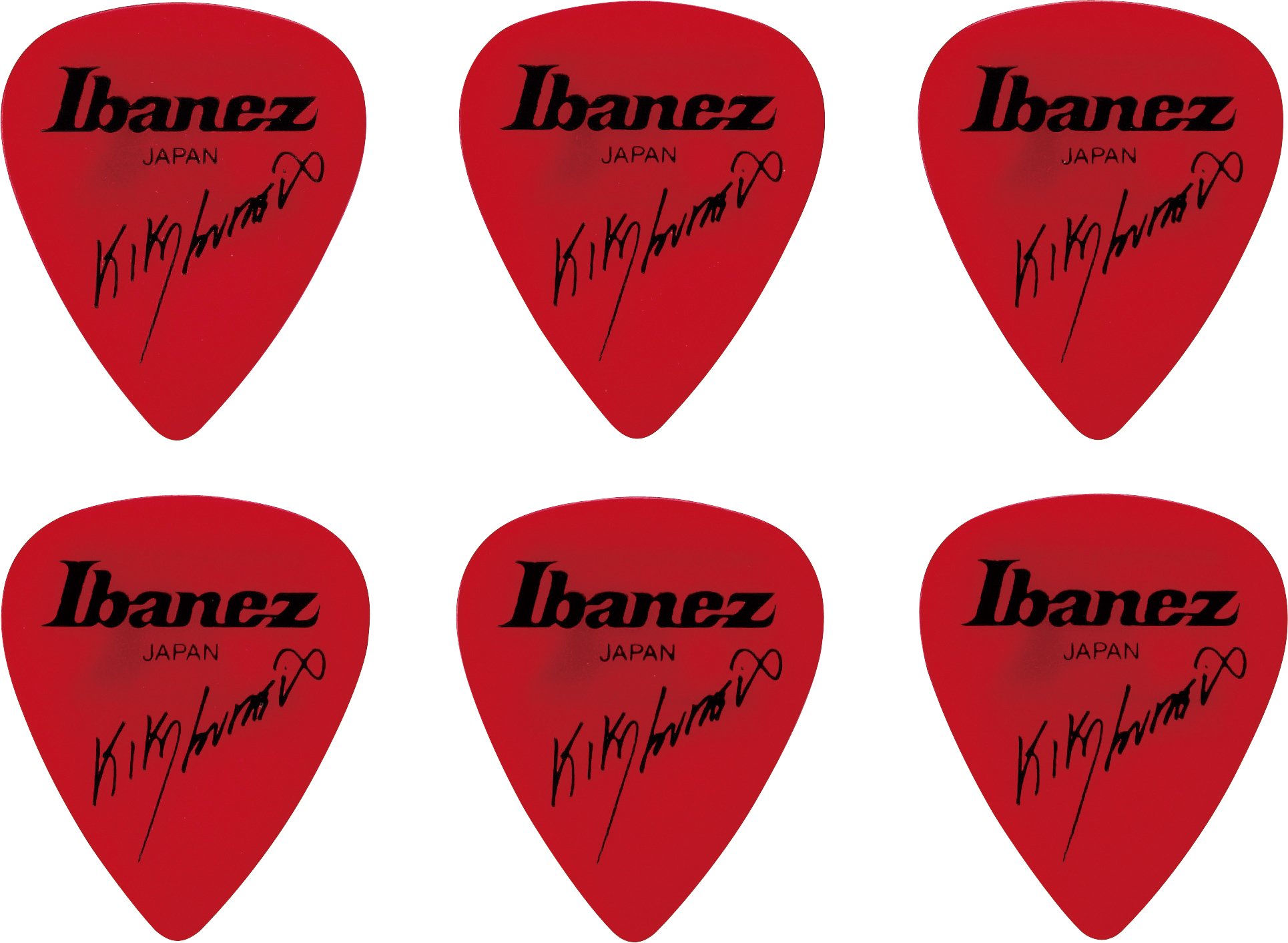 Ibanez B1000KLRD Kiko Loureiro Signature Picks 6 Pack, Red