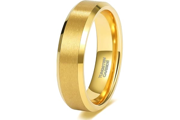 TRUMIUM 4mm 6mm 8mm Tungsten Rings for Men Women Wedding Bands Size 4-15 | Silver/Blue/Black/24K Gold Plated, Matte Finish, C