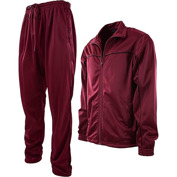 ChoiceApparel Mens Athletic 2 Piece Tracksuit Set (M, 888-Red) at