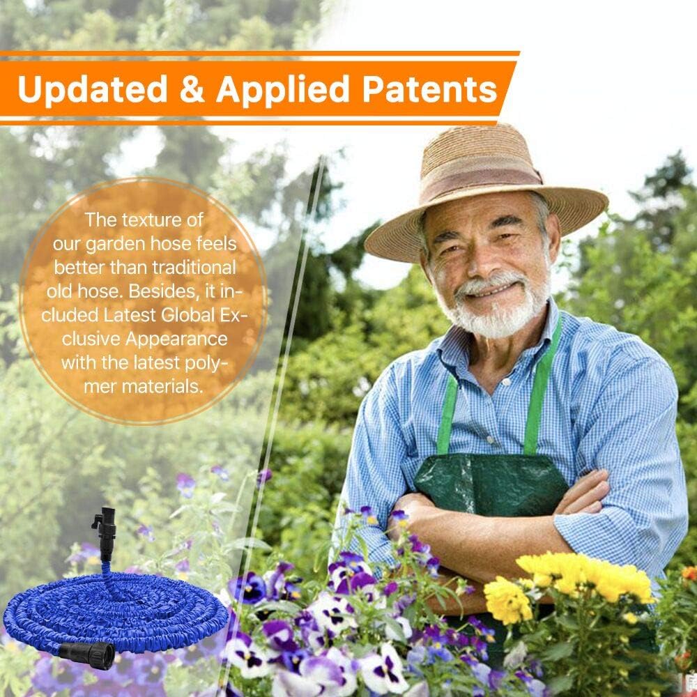 Garden Hose, Water Hose, Upgraded 50FT Flexible Pocket Expandable Garden Hose with 3/4" Fittings, Triple-layer Core, Flexi Expanding Hose useful house gifts for Outdoor Lawn Car Watering Plants (50FT) : Garden & Outdoor