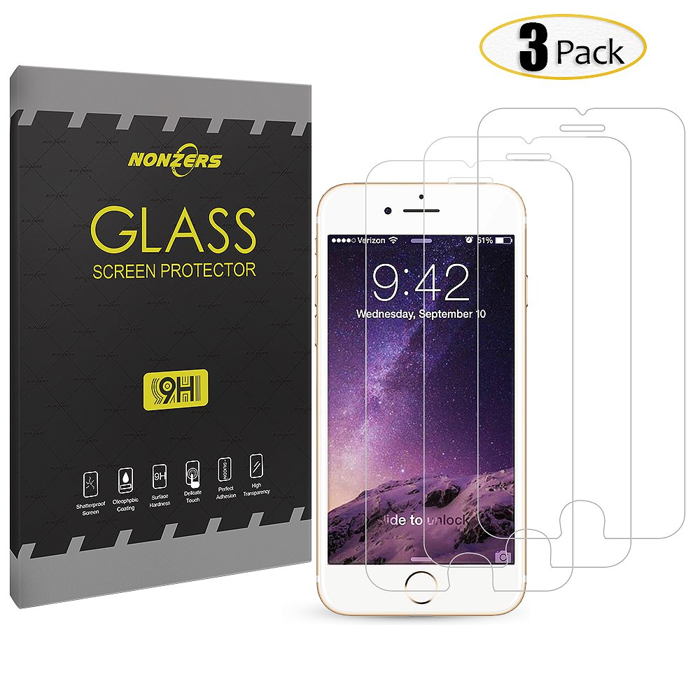 x Protector de Cristal Templado para iPhone iPhone NONZERS Protector de Pantalla