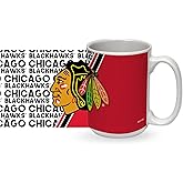 Rico Industries NHL Hockey Chicago Blackhawks 15 oz White Ceramic Mug