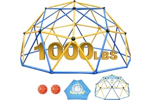 Zupapa 10FT Climbing Dome, Outdoor Jungle Gym for Kids with Climbing Grip - Geometric Dome Climber Supports 1000LBS Outdoor Playset and Easy Assembly Outdoor Play Equipment for Kids (Blue, 10FT)
