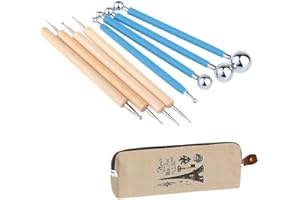 Ecjiuyi Paper Flower Tools - 8 Piece Polymer Clay Sculpting Pottery Tools for Mandala Rock Painting, Embossing Pattern Supplies