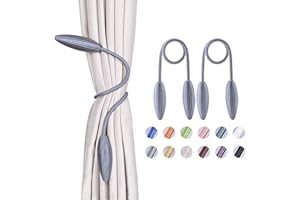 NICEEC 2 Pack DIY Curtain Tiebacks Clips Crystal Decorative Creative Twist Drape Tie Backs European Style Random Modelling Curtain Holdbacks for Home Kitchen Office Window Drapery (Grey)
