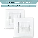 EVOGES Brush Faceplate White 1 Gang Single Pack of 2 Wall Plate view 6