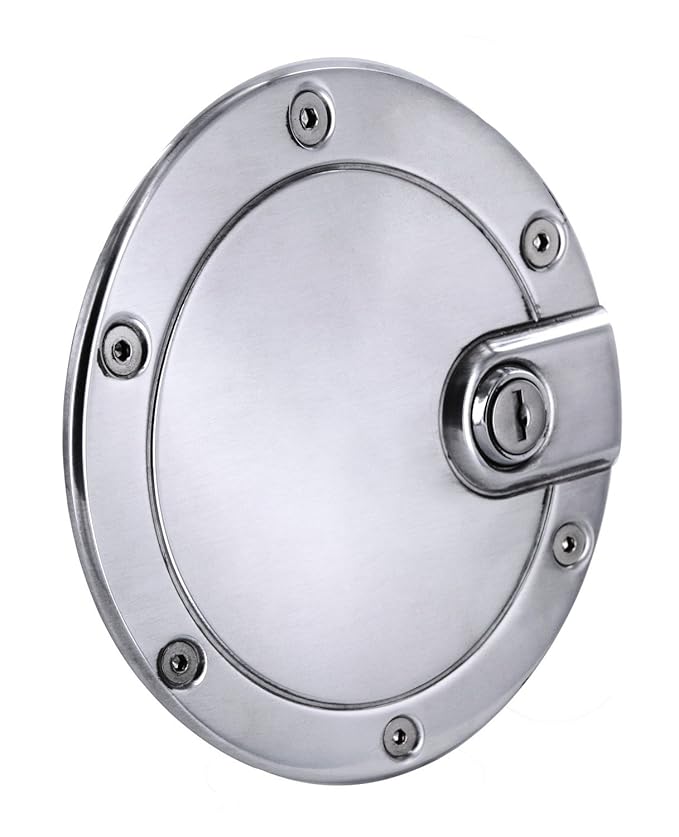 All Sales 6053PL Polished Billet Aluminum Locking Fuel Door
