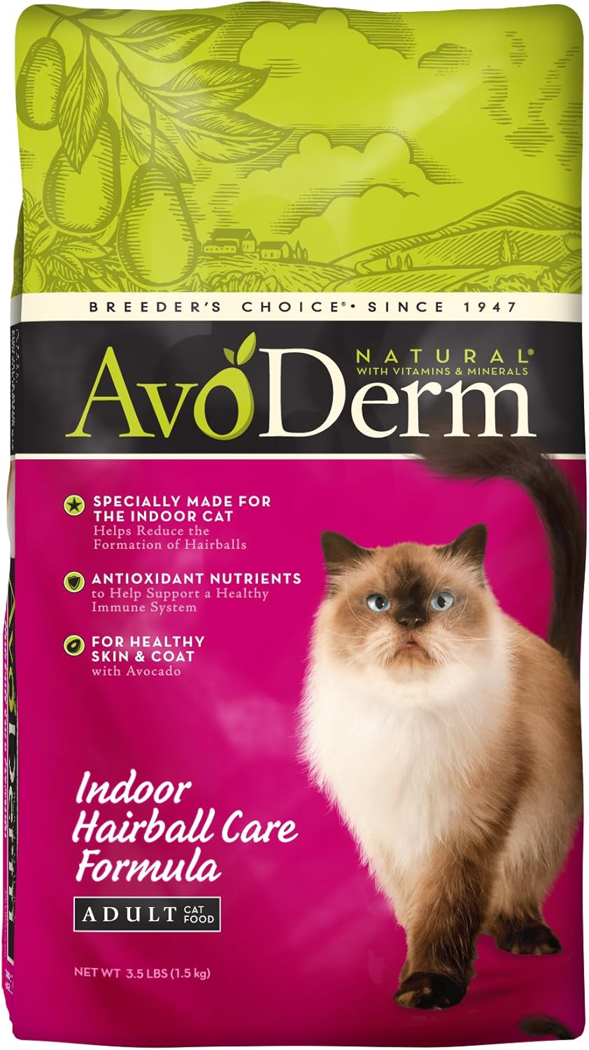 AvoDerm Natural Indoor Hairball Care Formula Adult Cat Food, 3.5-Pound