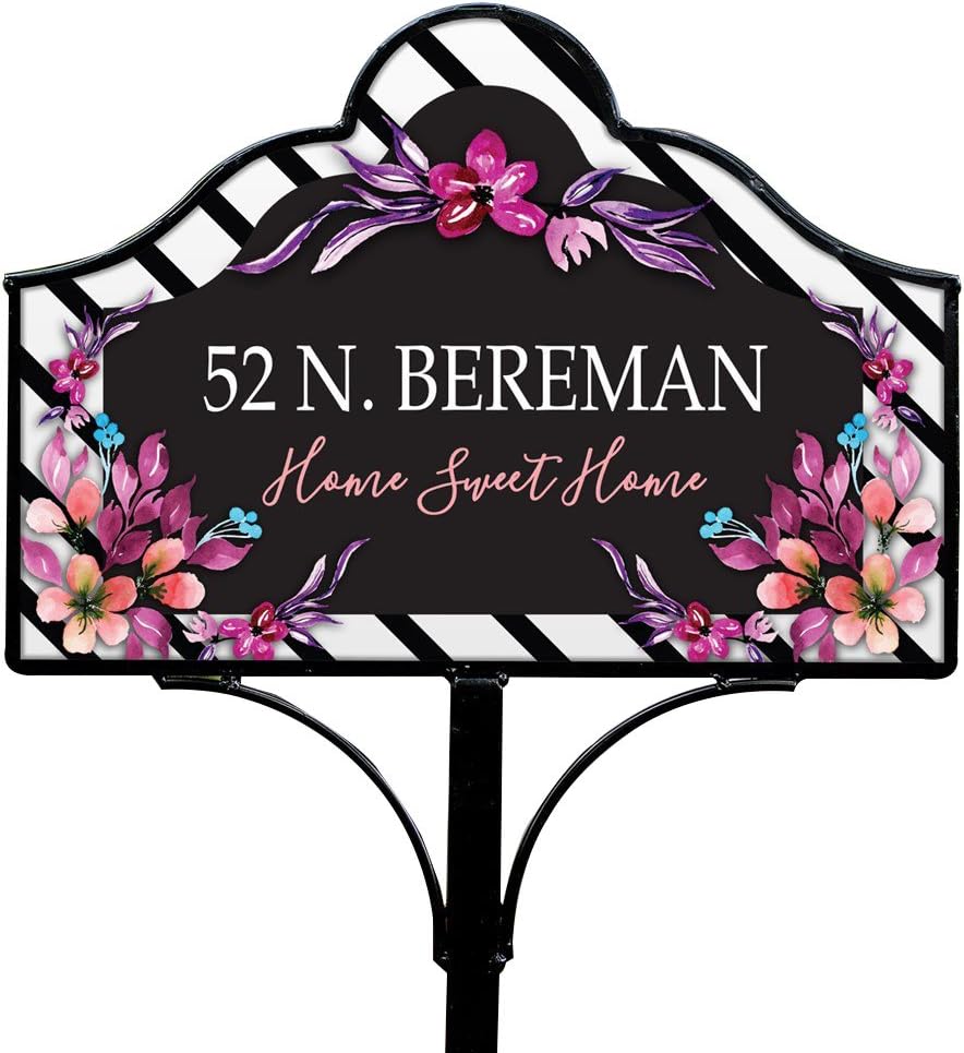 GiftsForYouNow Vibrant Floral Personalized Magnetic Yard Sign Set