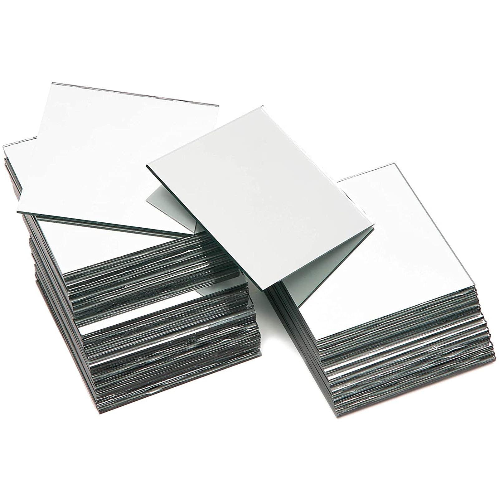 Photo 1 of Bright Creations Mini Mirror Tiles - 3 in Square Silver Glass 50-Pack - Adhesive Mirror Tiles for DIY Crafts & Mosaic Art - Stick-On Wall Decor