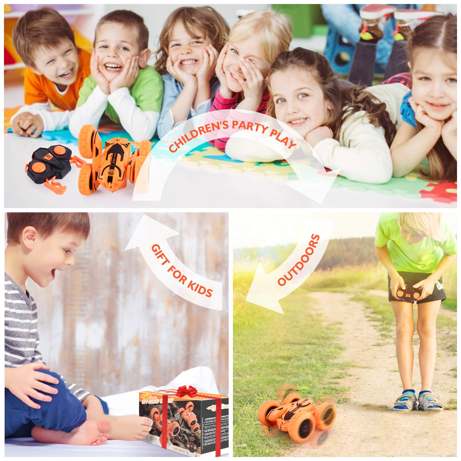 Peradix RC Remote Control Stunt Car, Electric 4WD Cars 360°Off Road Acrobatic Rotation Vehicle, 2.4GHz High Speed Racing Slot Car Radio Controlled Toys for Kid(Battery and USB Charging Cable Included)