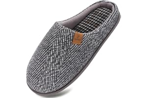 COFACE Unisex Mens Womens Cozy Memory Foam Scuff Slippers Casual Slip On Warm House Shoes Indoor/Outdoor Felt Sandal Slippers Size 4-15