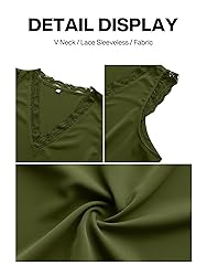 VIISHOW Women's V Neck Lace Trim Tank Tops Casual