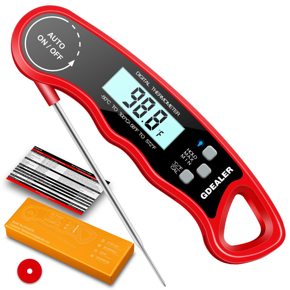 DT09 Waterproof Digital Instant Read Meat Thermometer with 4.6” Folding Probe 6920835569579 eBay