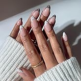 Glamnetic Press On Nails - Short Almond, Glossy Fake Nails 30 Pc Full Kit | Vacation-ready Blue press on nails in 15 sizes. F