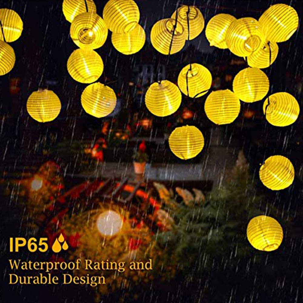 ANEAR Solar Lichterkette Lampions Außen 20er LED 3+1.5 Meter Wasserdicht Beleuchtung für Garten, Balkon, Party
