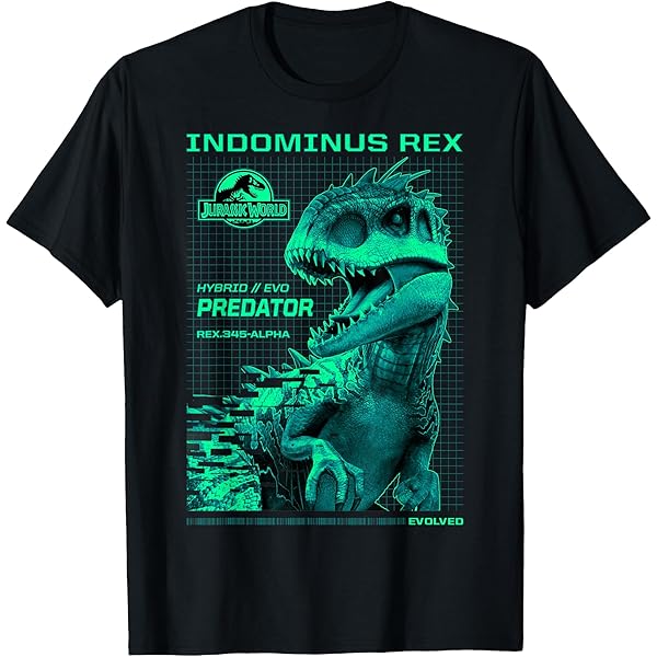 Amazon.com: Jurassic World Indominus Rex Neon Schematic T-Shirt