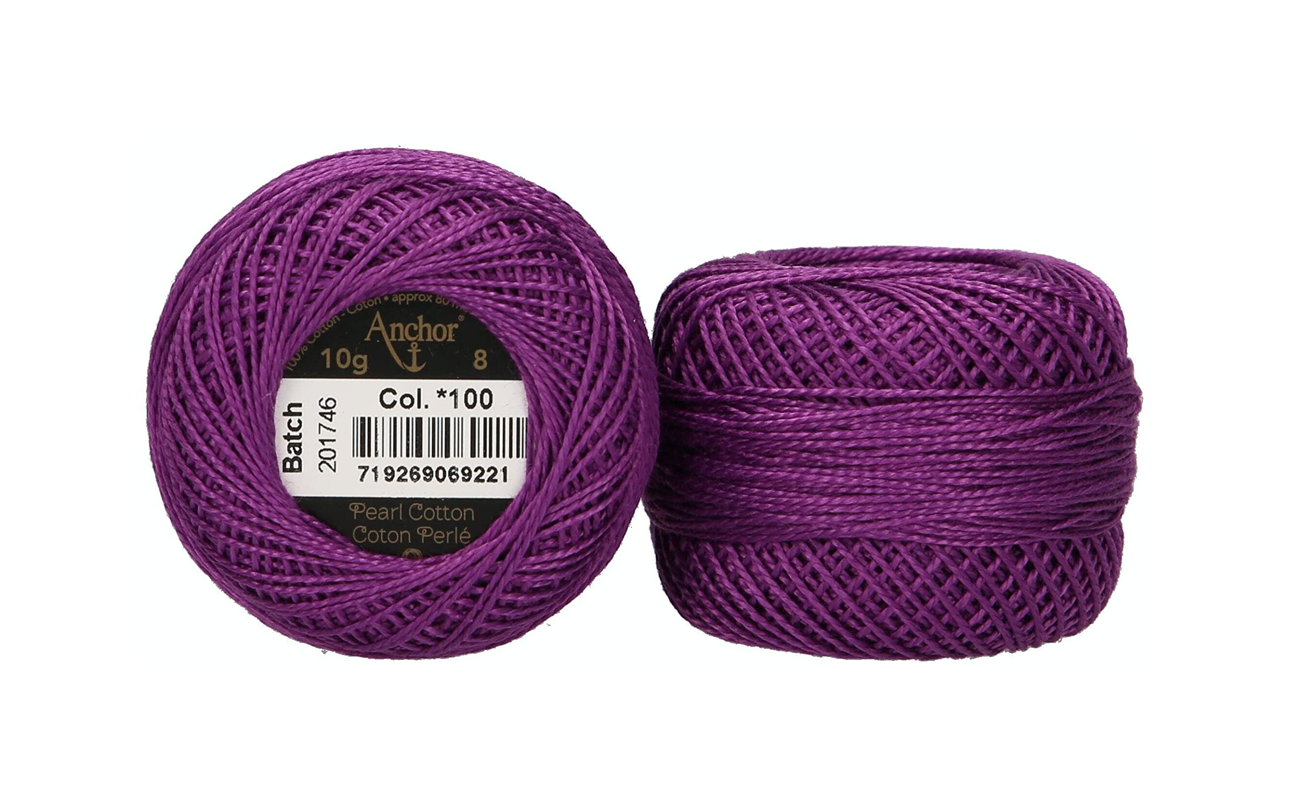 ANCHOR Pearl Yarn, Thickness: 8, Packaging: 10G, Running Length: 82M amethyst Embroidery Threads — image 1