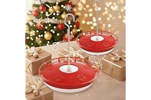 FEED GARDEN 2 Pack 16 OZ Hummingbird Feeders for Outdoor 5 Feeder Ports Ant Bee Proof Leak-Proof Cleaning Brushes Nectar Easy Clean Fill Bird Feeder for Garden Red Décor for Mom