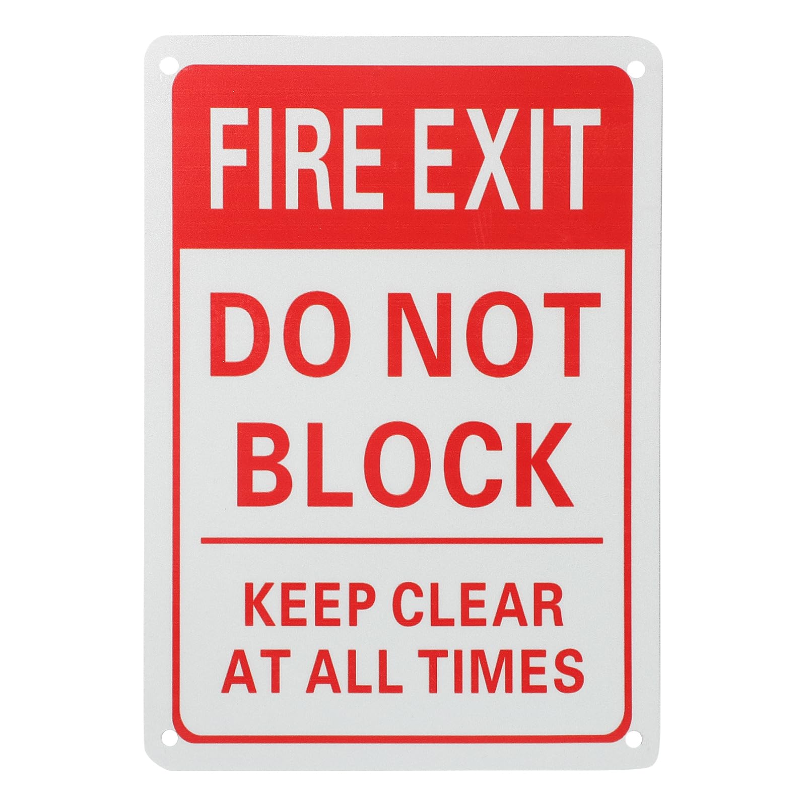 ULTECHNOVO Fire Exit Sign 10X7 Inches Emergency Safety Sign do Not Block Fire Door Notice for Offices Schools Hotels with Self Adhesive Backing