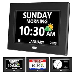 MRCHYDZ 7 Inch Clock with Day and Date for Elderly