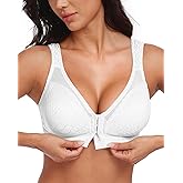 HACI Women's Front Closure Posture Bra Full Coverage Back Support Wirefree Unpadded
