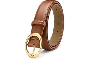 CHAOREN CR Womens Belt - CR Leather Belt Women Casual for Jeans Pants Dress - Belts with Gold Buckle for Women Fashion