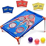 HomeMall Bean Bag Toss Outdoor Games - Portable Cornhole Outdoor Board Toy for Kids, 5 Holes Scoring Cornhole Set with 6 Bean