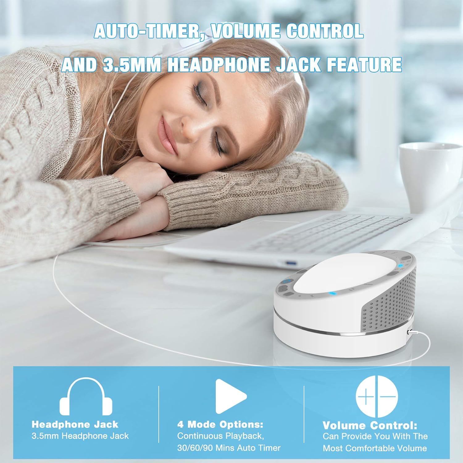 2 in 1 Sleep Sound Machine with Touch Night Light, White Noise Machine for Baby Adult - 10 Soothing Sounds, Recording & Replay, Memory Feature & Timer for Home Office Travel Relaxation and Sleeping: Health & Personal Care