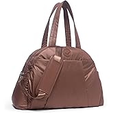 SUNNY BIRD Gym Duffel Bag for Women, Weekender Overnight Bag for Travel (Tan)