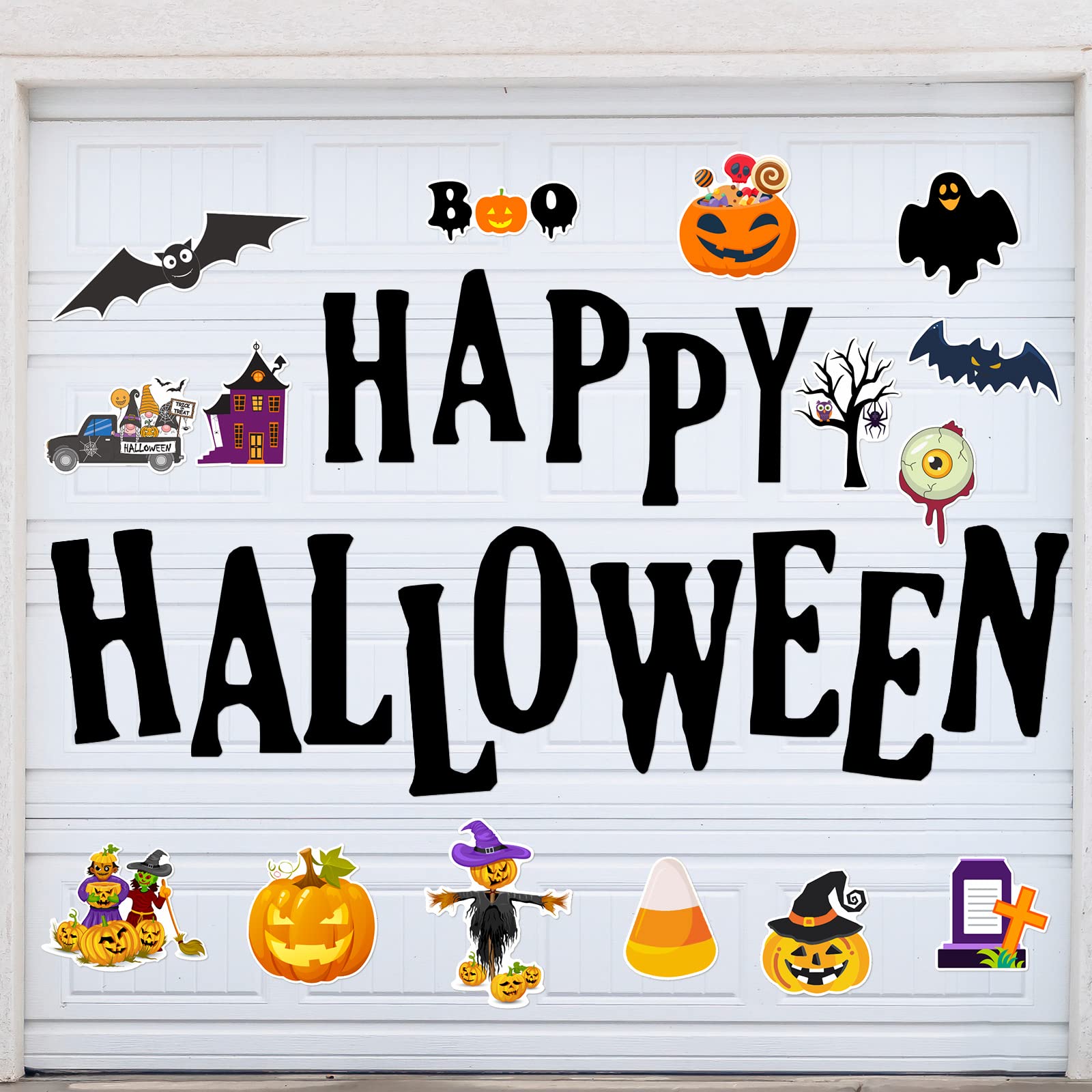 Photo 1 of 29 Pcs Halloween Garage Door Decoration Magnets Halloween Garage Door Magnets Halloween Refrigerator Car Door Magnets Halloween Magnets for Indoor Outdoor Magnet Decal Sticker Locker Kitchen Decor