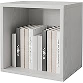 FUSUNBAO Magic DIY Cube Storage Organizer Stackable Cubes for Home Books Clothes Toy-Modular Cubby Storage System-Office Cubical-Bookcase Closet (French Oak,Drawer Cube)