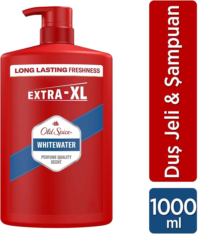 Whitewater 3 in 1 gel doccia e shampoo da uomo, 1 l, profumo fresco di lunga durata, qualità profumata, pulizia profonda per capelli e viso, sensazione delicata sulla pelle