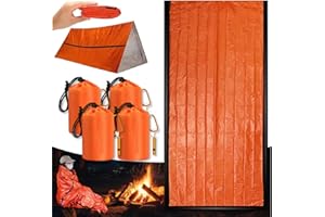 DZRONDA Sierra Madre Emergency Sleeping Bag with Whistle, Portable Emergency Survival Bag 84" x 36", Lightweight Pocket Size Emergency Sleeping Bag, Waterproof Thermal Bivy Sack for Camping, Hiking