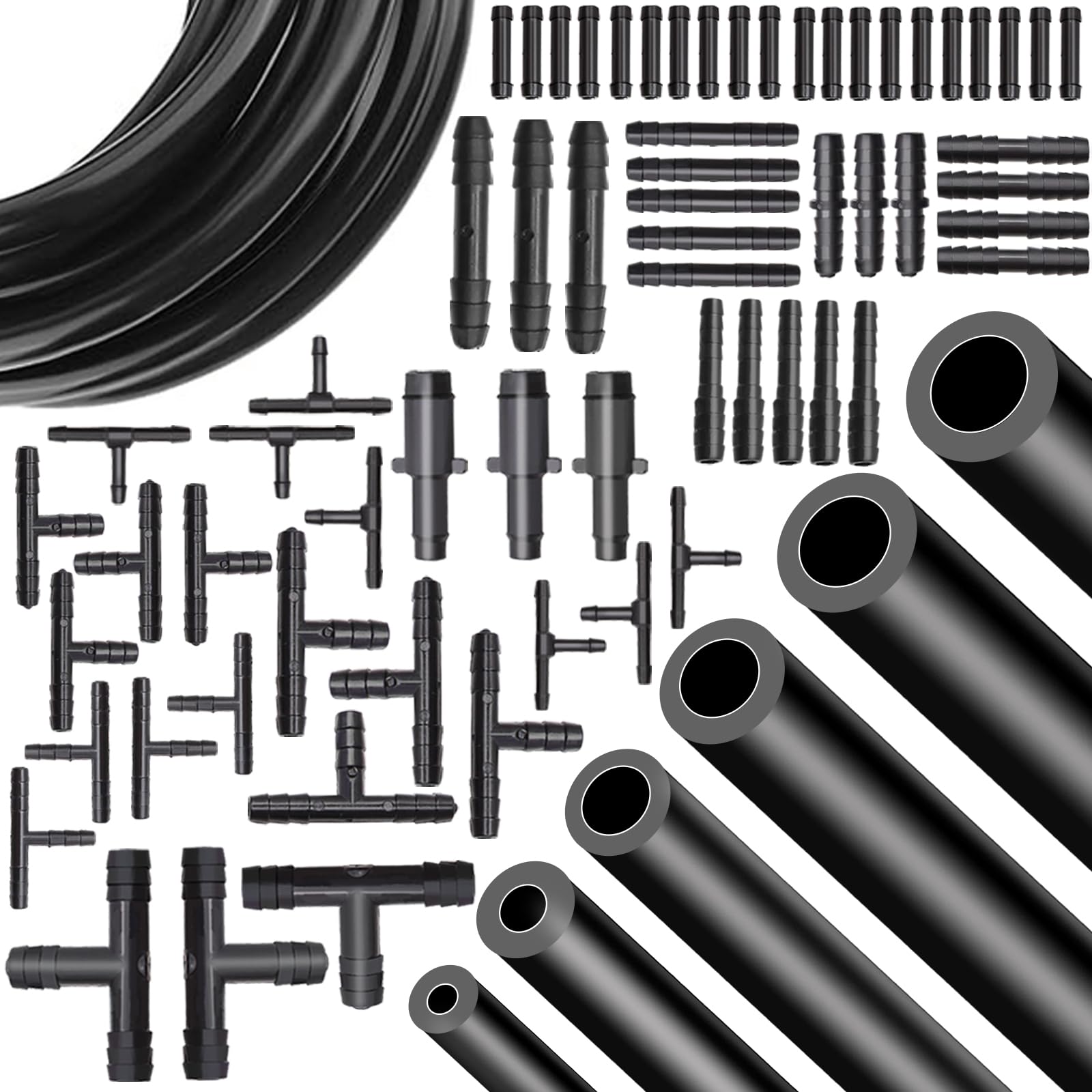 Photo 1 of Tnisesm Vacuum Line Kit, 6Pcs 5Ft Vacuum Hose Automotive With 65Pcs Vacuum Line Connectors, High Performance Silicone Hose line Kit for Variety Car Piping System Automotive Replacement Vacuum Hoses
